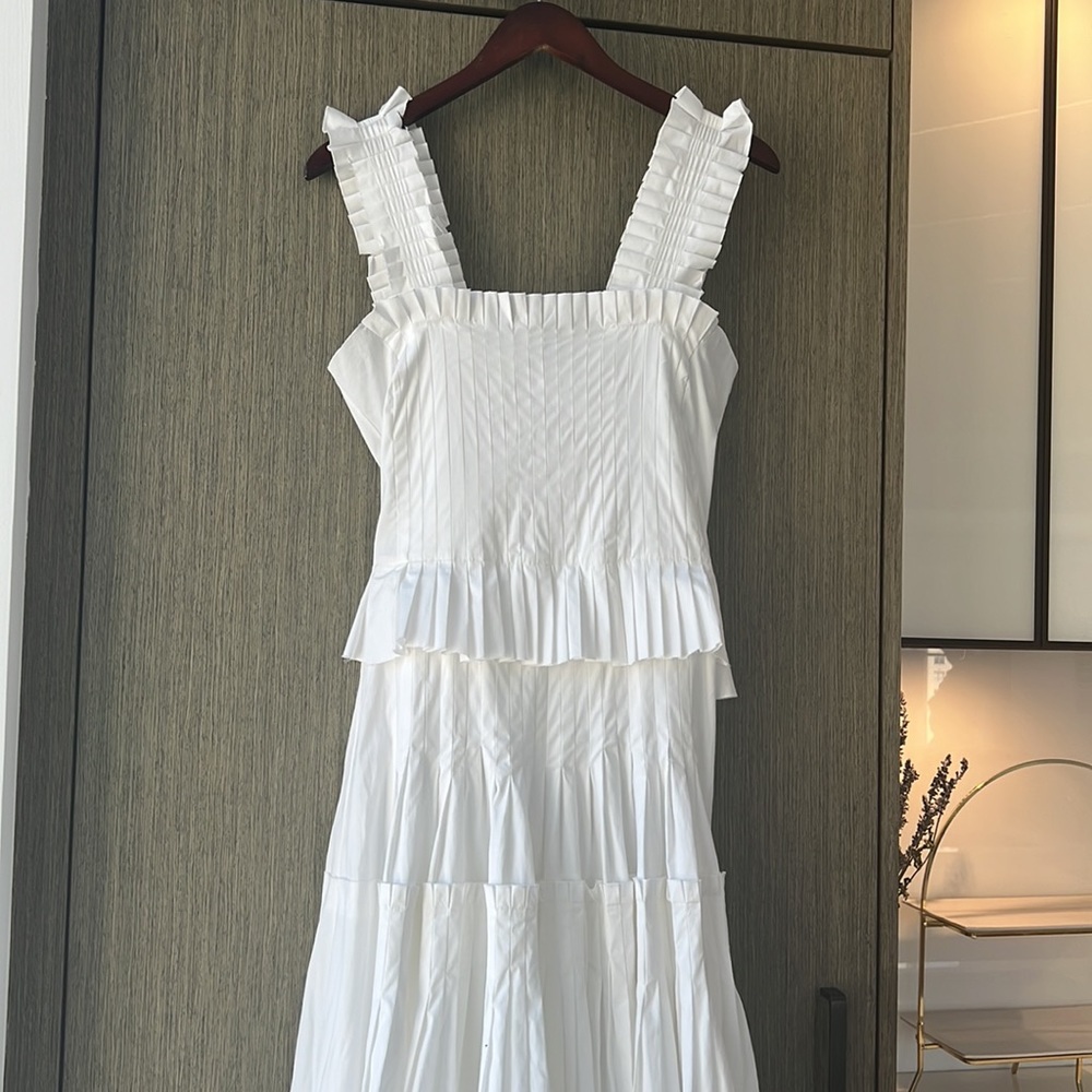 Oscar de la Renta Ivory Ruffled Maxi Dress - Picture 2 of 8